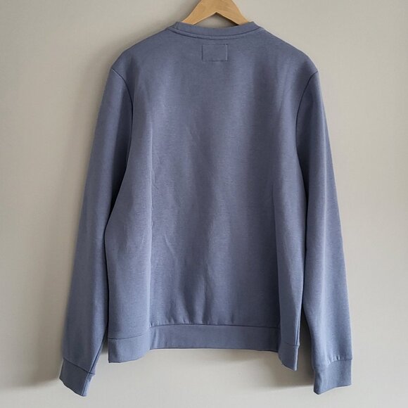Guess Men's Light Blue Boaz Fleece Crew Neck Sweater Size - Picture 2 of 6